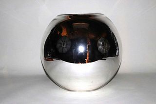 Christofle Metalized Glass Spherical Vase