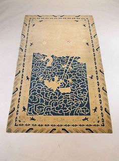 Chinese Carved and Woven Rug