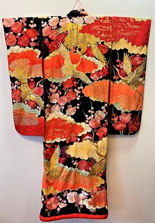 Exceptional Ceremonial Embroidered Kimono 