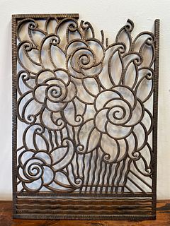 French Art Deco Wrought Iron Architectural Panel