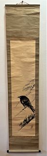 Chinese Scroll Painting Black Bird 