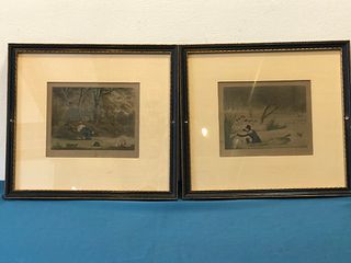2 1830's English Hunting Lithographs form Grand Hotel