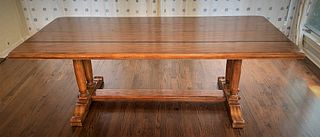 French Provincial Pine Trestle Table 