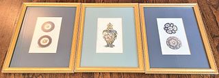 3 Hand Colored Plates from Book of Sevres Articles 
