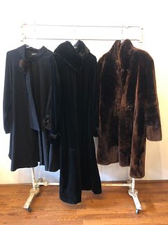 Lot 3 Faux Fur & Mink Trim Coats