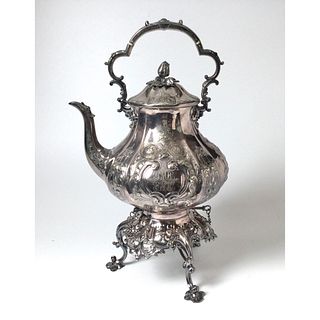 Large Silver Plated Tip Kettle