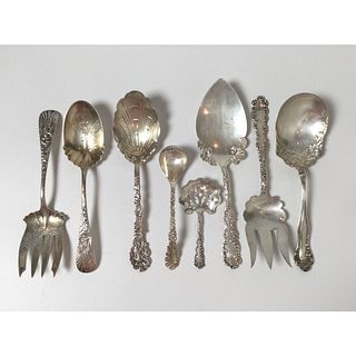 Lot of 8 Sterling Serving Pieces