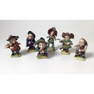 Set of Six Small Capodimonte Porcelain Band Figures