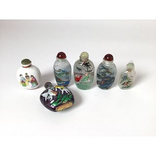 Lot of 6 Chinese snuff bottles