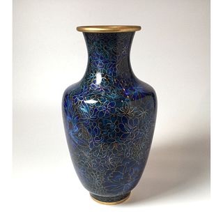 Large Blue Cloisonne Vase