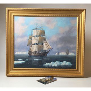 Patrick Oâ€™Brien Sailing Ship Oil on Canvas