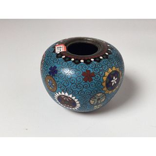 Antique Chinese CloisonnÃ© Round Jar