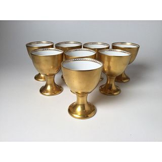 Set of 8 Fitz and Floyd â€œEmpressâ€ Gold Goblets