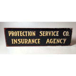 Reverse Painted on Glass Insurance Sign