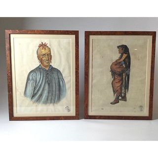 Pair of Hand Colored American Indian Prints