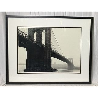 Framed Black & White Image of the Brooklyn Bridge