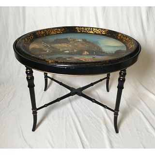 Paper Mache Hand Painted Tray Table