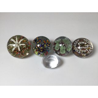 Lot of 5 Art Glass Paperweights