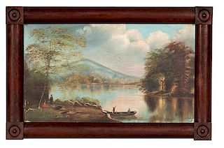 Folk Art Hudson River-Style Landscape 