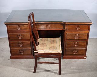 Wooden Desk & Matching Chair
