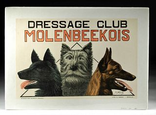 Antique Belgian "Dressage Club" Poster ca. 1920