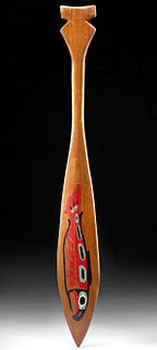 20th C. Haida Wooden Canoe Paddle - Timmy Sabon