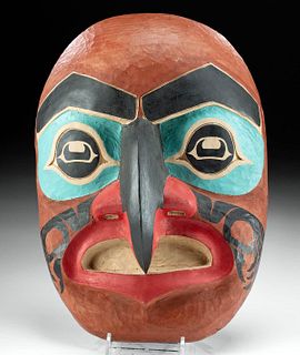 20th C. Tlingit Painted Wooden Eagle Mask