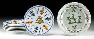 Eight 19th C. French Glazed Porcelain Plates