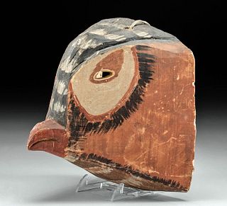 Signed 20th C. Argentinean Wood Bird Festival Mask