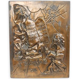 Salvador Dali (Spanish, 1904-1989) Ten Commandments Bronze Plaque