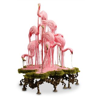 Sarah Knouse (American) "Pastoral Flamingos" Sculpture