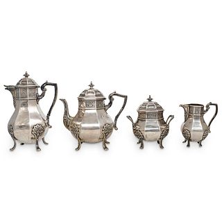 (4 Pc) Antique Gabriel Beunke Silver Coffee & Tea Service Set