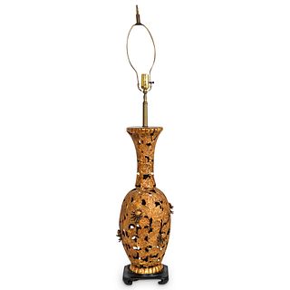 Regency Style Pierced Bronze Table Lamp