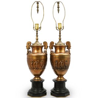19th Cent. Empire Gilt Bronze Table Lamps