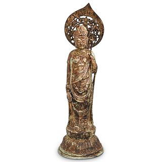 Antique Iron Guan Yin Figure