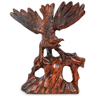 Chinese Carved Wood Eagle
