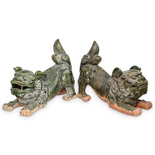 Pair Of Chinese Ceramic Foo Dogs