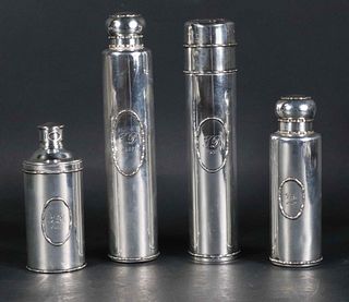 Four Tiffany Sterling Canister Vanity Set