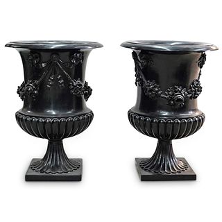 Pair of Spanish Ceramic Urns