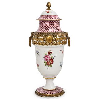 Antique French Sevres Porcelain Lidded Urn