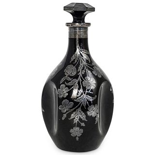 Art Nouveau Silver Overlay Bottle Decanter
