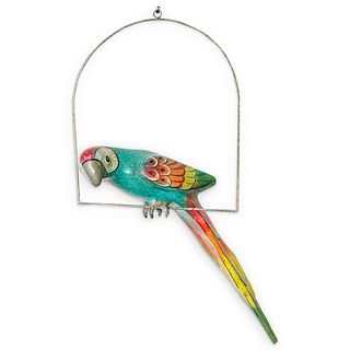 Bustamante Style Hanging Parrot Sculpture