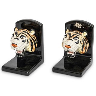 Fitz and Floyd Porcelain Tiger Bookends