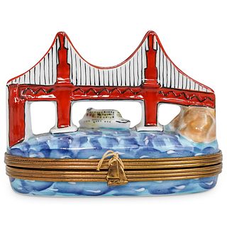 Limoges Golden Gate Bridge Trinket Box