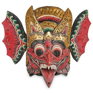 Vintage Hand Painted Indonesian Barong Mask