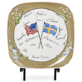 American & Sweden Porcelain Collectors Plate