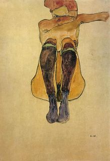 Egon Schiele (After) - Naked sitting