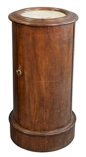 George IV Mahogany Pot Stand, having inset marble top, height 29 inches, diameter 14 1/2 inches.