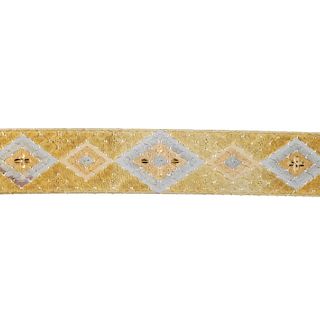 An 18ct gold tri-colour panel bracelet. The graduated lozenge-shape pattern, to the textured links a