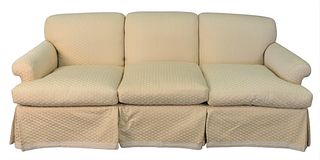 Custom Upholstered Sofa, height 31 inches, length 81 inches.